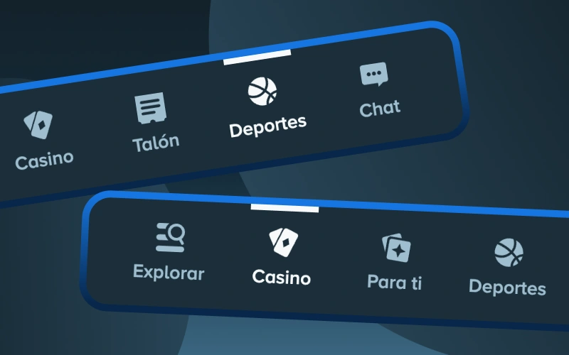 Explora la barra de menú inferior de la aplicación Stake.