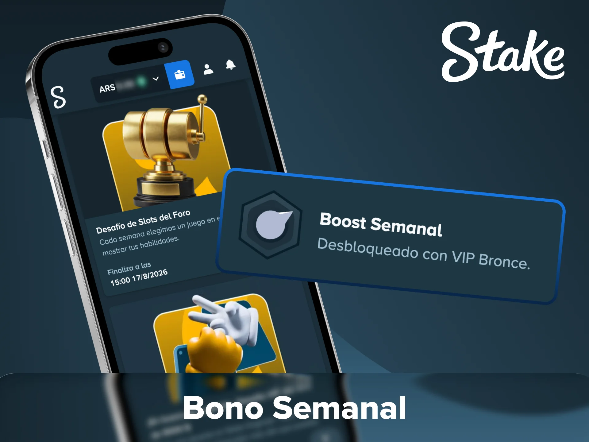 Recibe tu bono cada semana en la plataforma Stake.