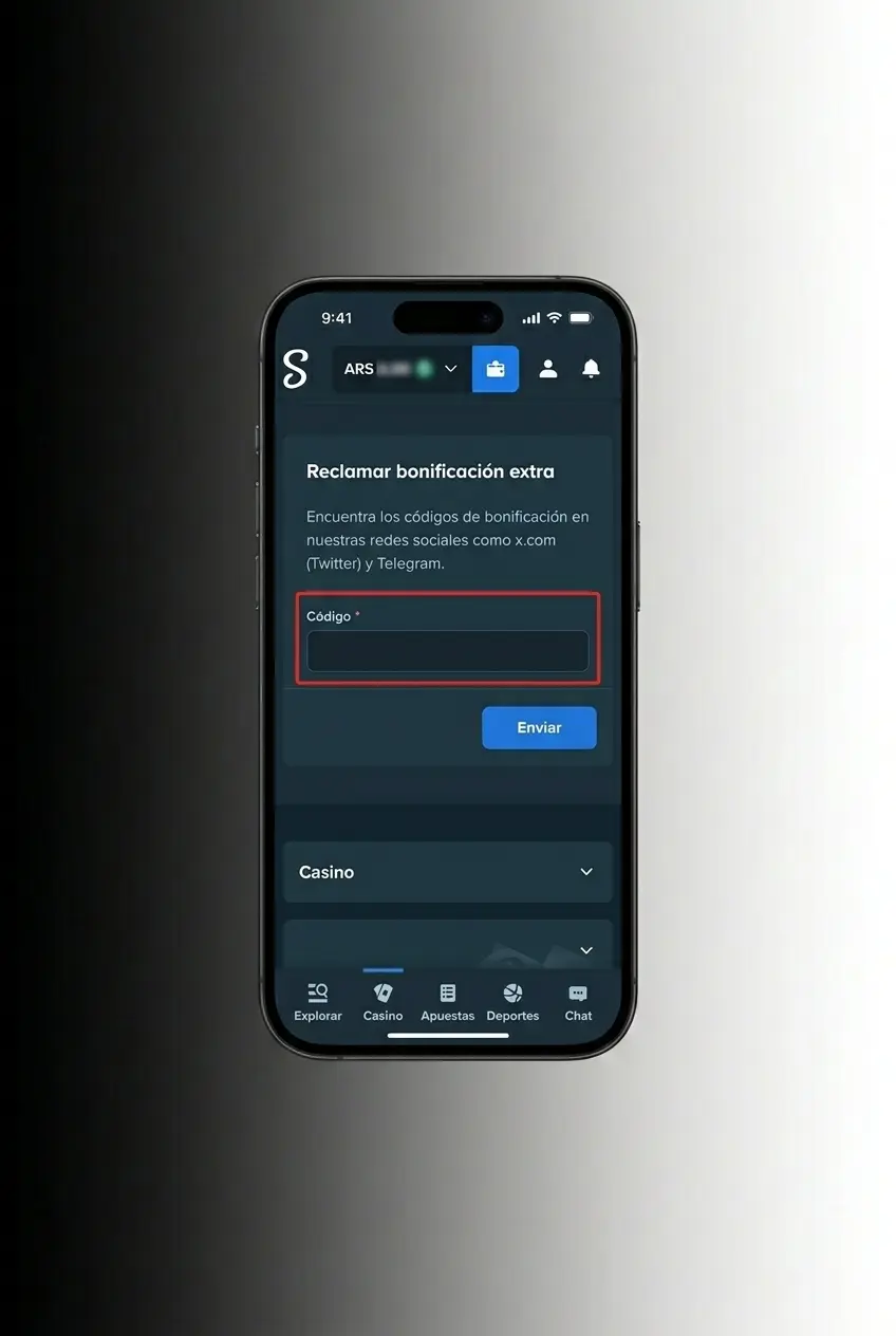 Pasos para usar el código bonus de Stake: registro, ingreso del código promo, depósito y activación de bonos