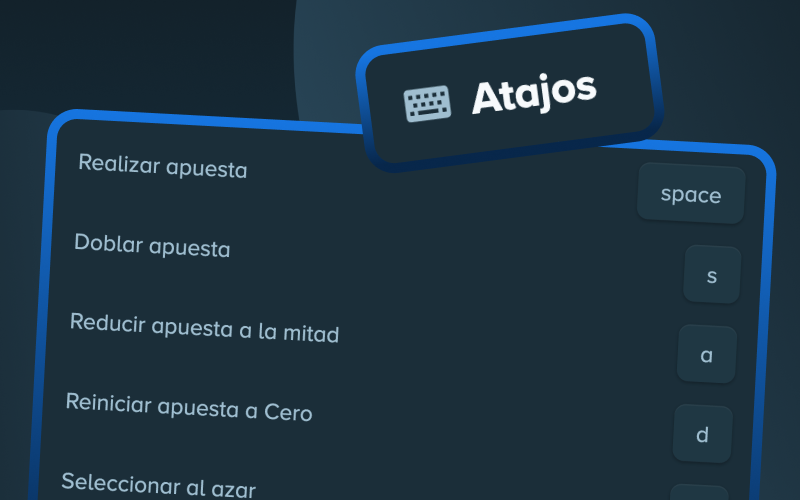 Puedes usar atajos de teclado en el juego Stake Mines.