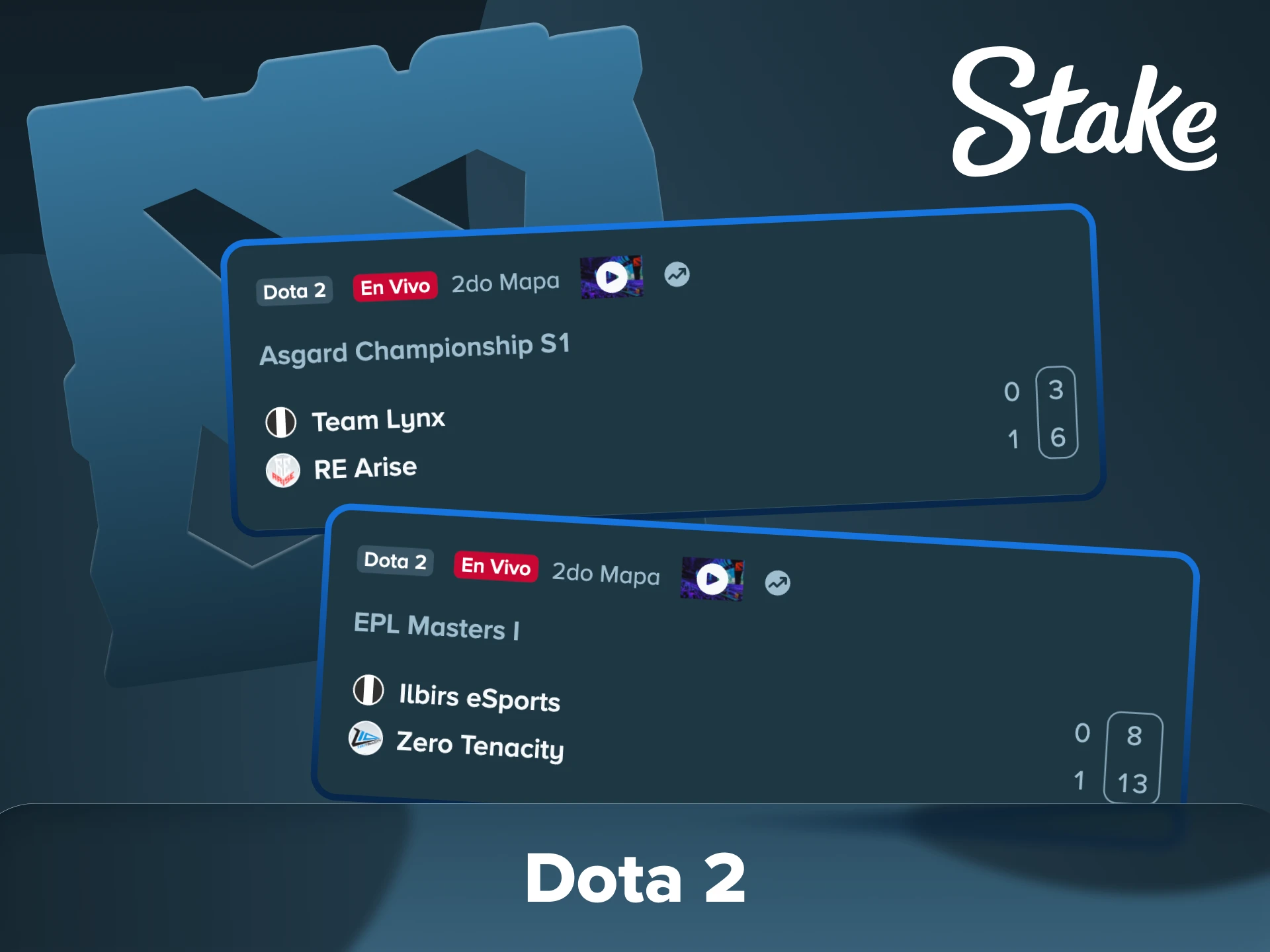Acceda a la plataforma de apuestas Stake y elija su mercado de Dota 2.